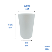 Vaso de 350 ml de Melamina Resistente tipo Plástico Blanco Brilloso Tavola