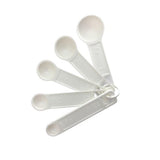 Juego de 5 Cucharas Medidoras de Plástico Prácticas Color Blancas 252606 Metaltex