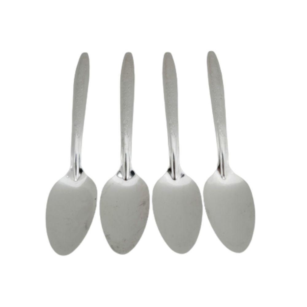 Juego de 4 cucharas cafeteras, modelo Laurel, hechas de acero inoxidable, Anforama - ANFORAMA (Todo para mi Cocina)