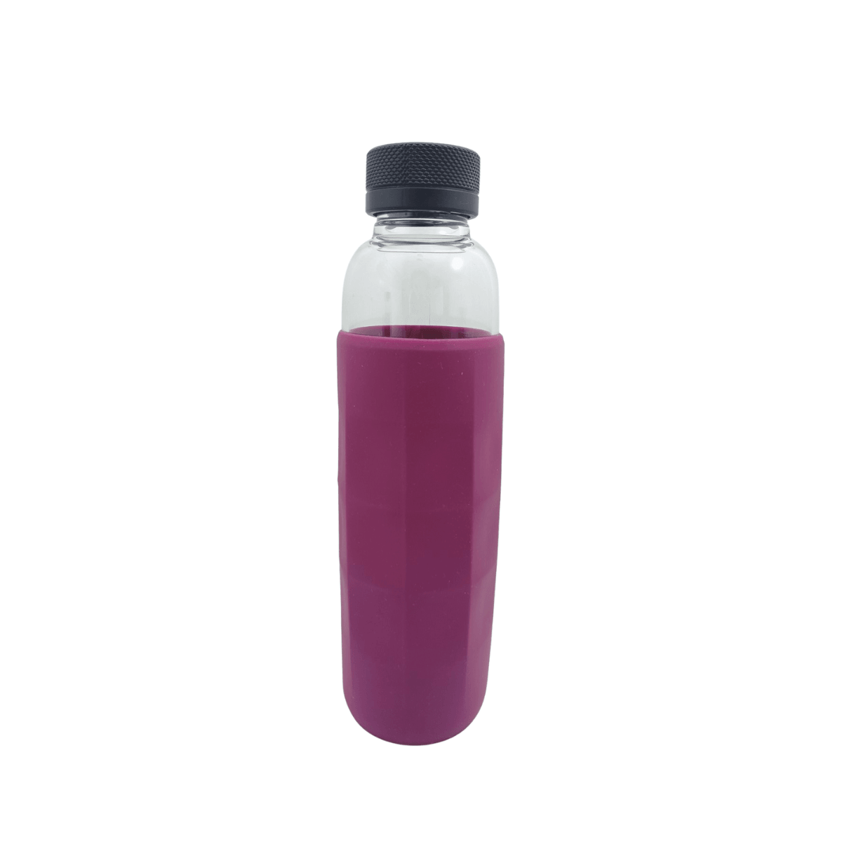 Botella para agua de vidrio de 550 ml. Drink Up & Go con funda de silicón en color vino Libbey - ANFORAMA (Todo para mi Cocina)