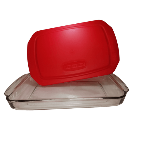 Refractario para Hornear Rectangular con Tapa 3.2 Litros de Vidrio Pyrorey