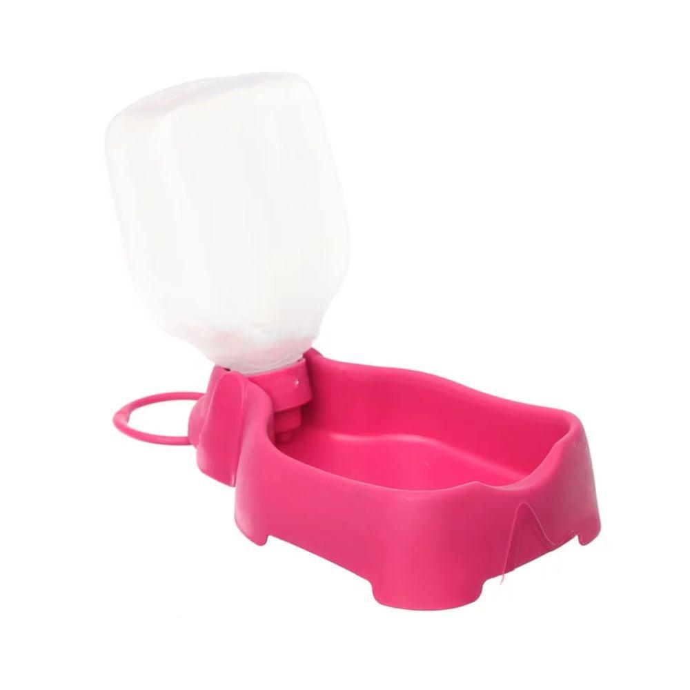 Bebedero portatil para mascota 320 ml rosa, hecho de plástico. 2 piezas. San Remo - ANFORAMA (Todo para mi Cocina)