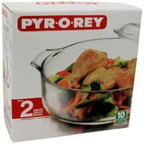 Cacerola Refractaria Mediana de Vidrio con Tapa Apta para Horno 2 Litros B560 1719074 PYR-O-REY
