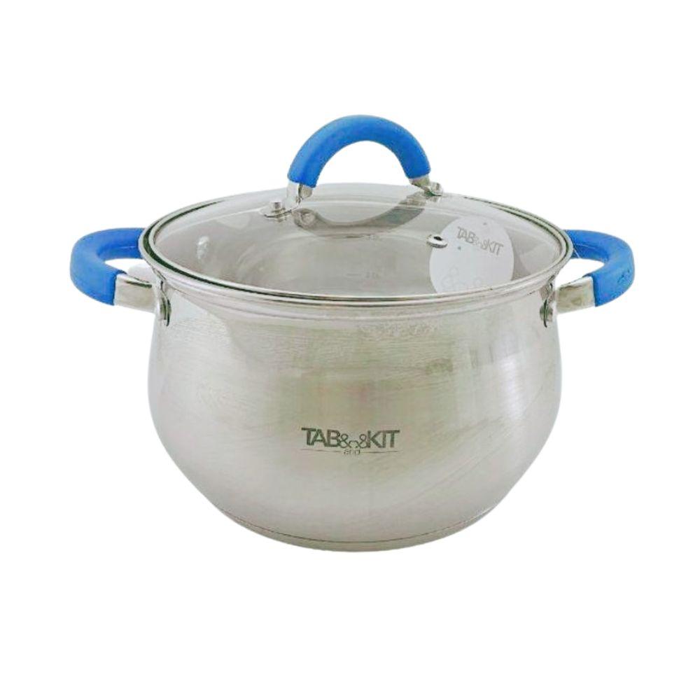 Cacerola chica de 1.5 Litros de acero inoxidable con tapa de vidrio. Tab and Kit - ANFORAMA (Todo para mi Cocina)