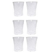Juego vasos de vidrio whisky 6 piezas 230 ml aprox. c/u tipo cristal cortado DM316 - ANFORAMA (Todo para mi Cocina)