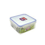 Recipiente Hermético Cuadrado Mediano 900 ml 14.5 cm de Plástico con Tapa de Broche DG-113-S Good & Good