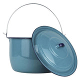 Olla Alta Chica de Peltre Azul Turquesa con Tapa de 26 cm 9 Litros Convexa 32647 Cinsa