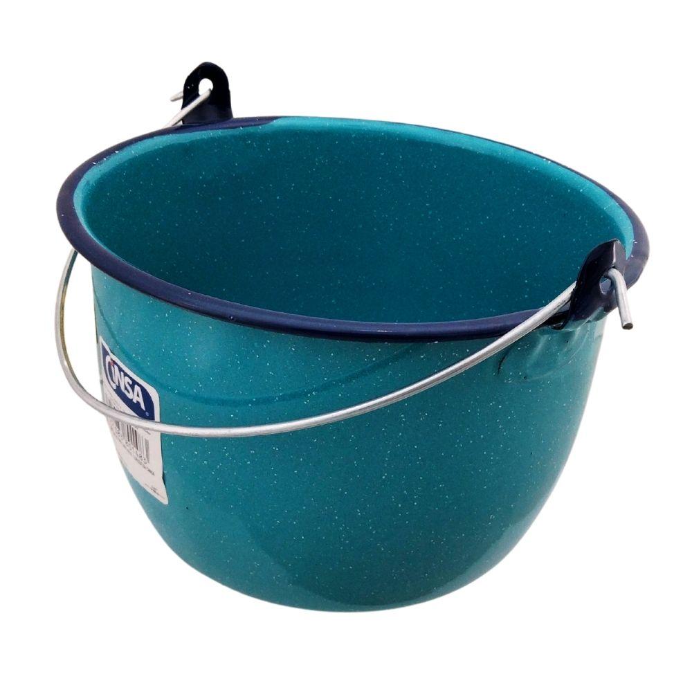 Olla alta mediana de 3.9 Lt. hecha de Peltre azul turquesa. Forma convexa, Cinsa. - ANFORAMA (Todo para mi Cocina)