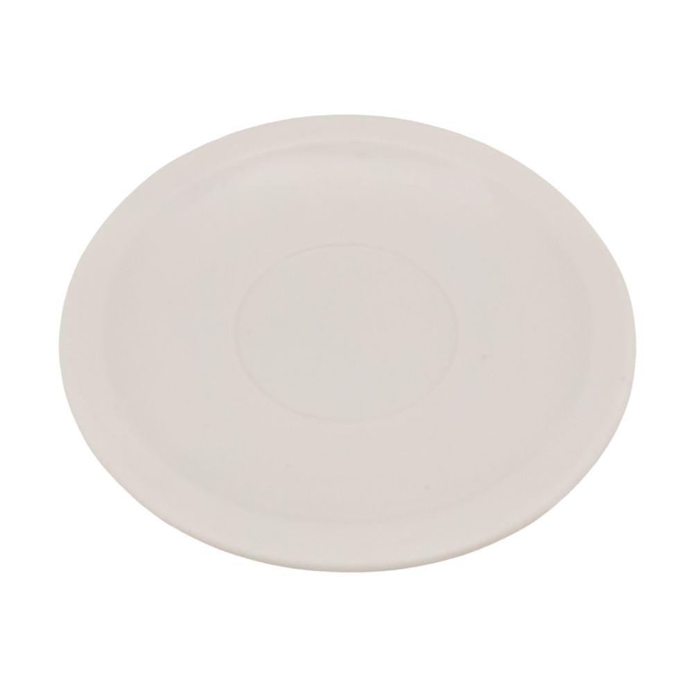 Plato blanco para taza de 13.8 cm de diámetro, hecho de melamina tipo plastico. Tavola - ANFORAMA (Todo para mi Cocina)