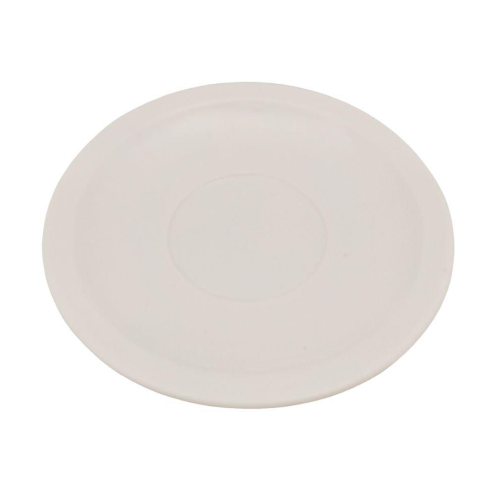 Plato blanco para taza de 13.8 cm de diámetro, hecho de melamina tipo plastico. Tavola - ANFORAMA (Todo para mi Cocina)
