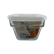 Flanera vidrio cuadrada con tapa de plastico 400 ml. Libbey - ANFORAMA (Todo para mi Cocina)
