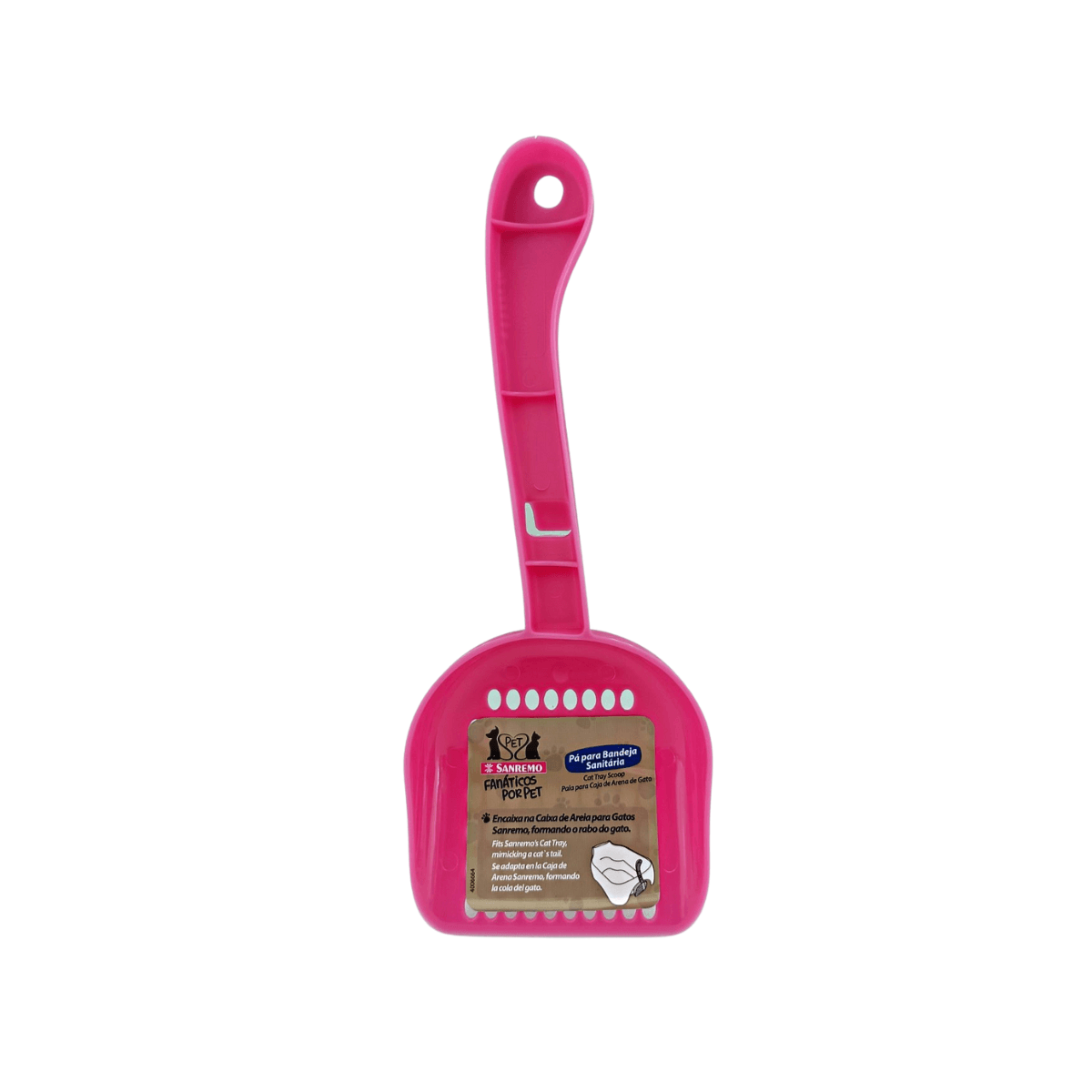 Pala recogedor de heces para perro o gato, hecha de plástico color rosa, San Remo - ANFORAMA (Todo para mi Cocina)