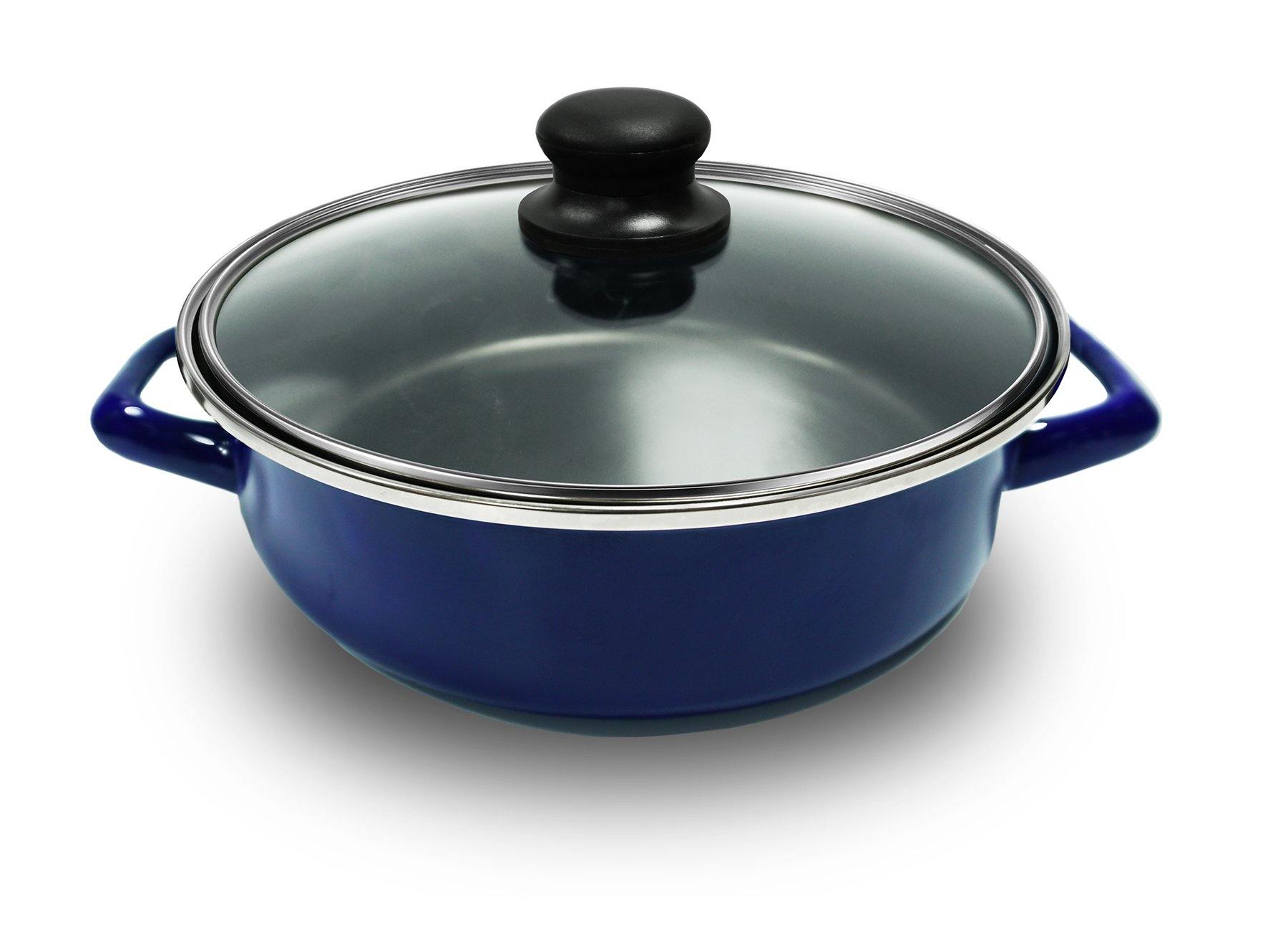 Budinera de 28 cm Tab and Kit de Acero Vitrificado, azul - ANFORAMA (Todo para mi Cocina)